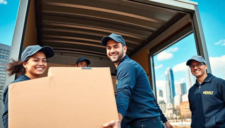 Movers Calgary team efficiently loading their truck with boxes during a city move.