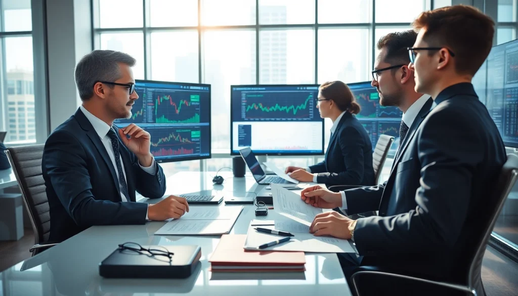 Analyze market data with financial experts focused on current trends and charts.
