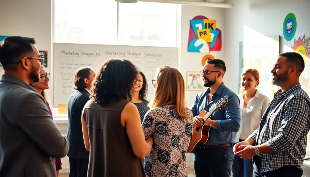 Highlighting key strategies by professionals at top Music PR Firms in a collaborative environment.