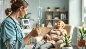 Experiencing vegas iv treatment with skilled administration in a soothing medical environment.