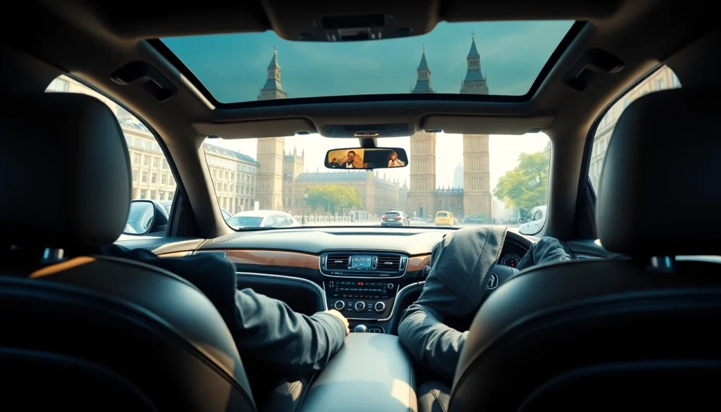 Experience chauffeur hire london with a professional chauffeur driving a luxury vehicle through London.