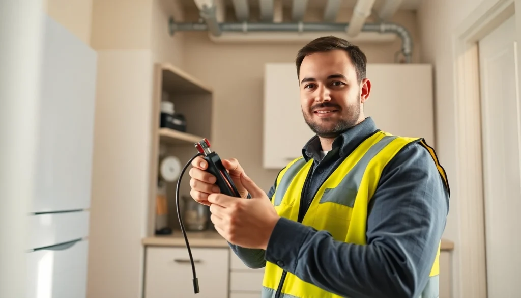 Gas engineer bristol repairing a modern heating system with precision tools in a residential kitchen.