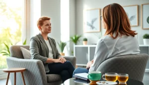 Engaging with a client while dealing with depression in a cozy, supportive environment