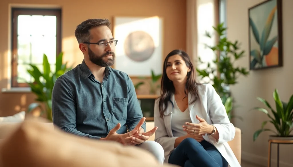 Engaging psychotherapy session in Dubai with a professional therapist and client.