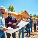 Engaged New Jersey General Contractor team collaborating on a residential construction project.