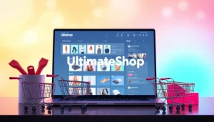 Explore the Ultimateshop cc interface showcasing vibrant product selections and user-friendly design.