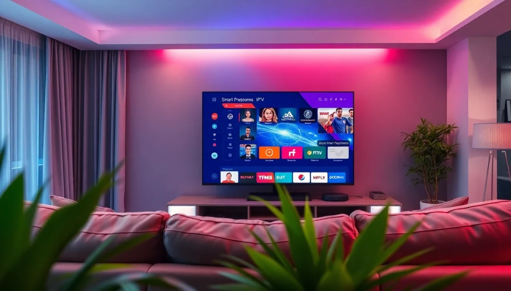 Accéder aux chaînes avec le code iptv gratuit sur une télévision moderne.