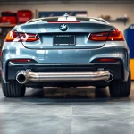 Showcasing the G82 Valved exhaust system on a sleek BMW G82 vehicle with high-quality details.