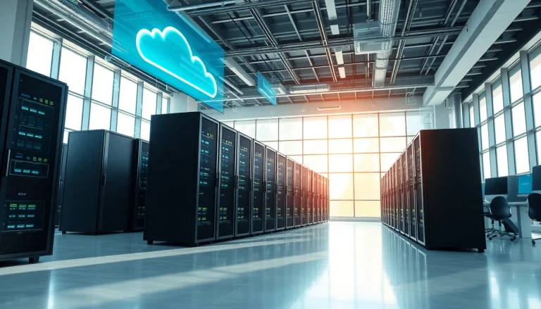 Visualizing virtualization Fredericksburg in a professional data center setting with sleek servers.