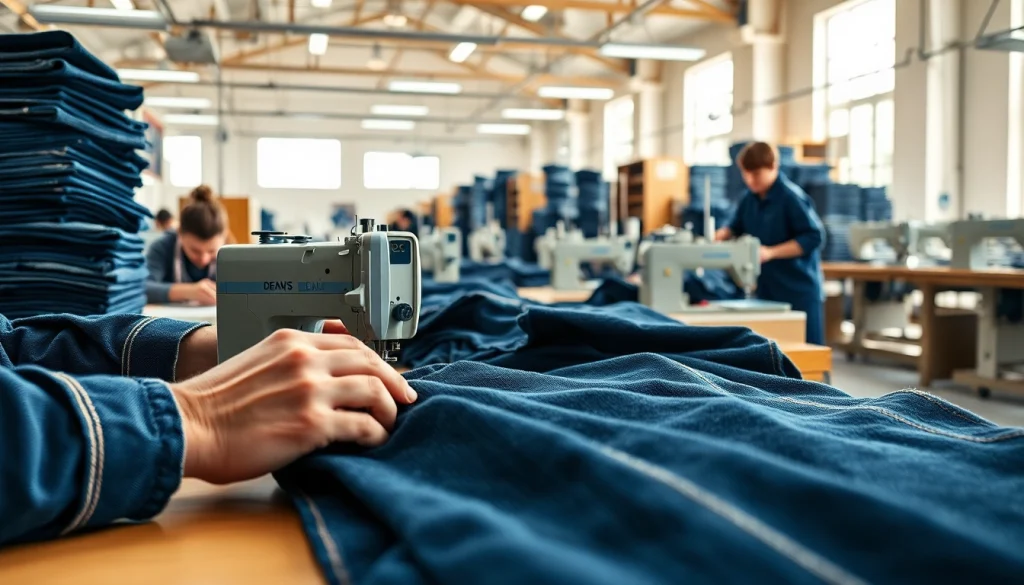 Professional jeans factory manufacturers showcasing craftsmanship in denim production