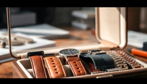 Showcasing various uk watch straps with different styles and textures for watch enthusiasts.