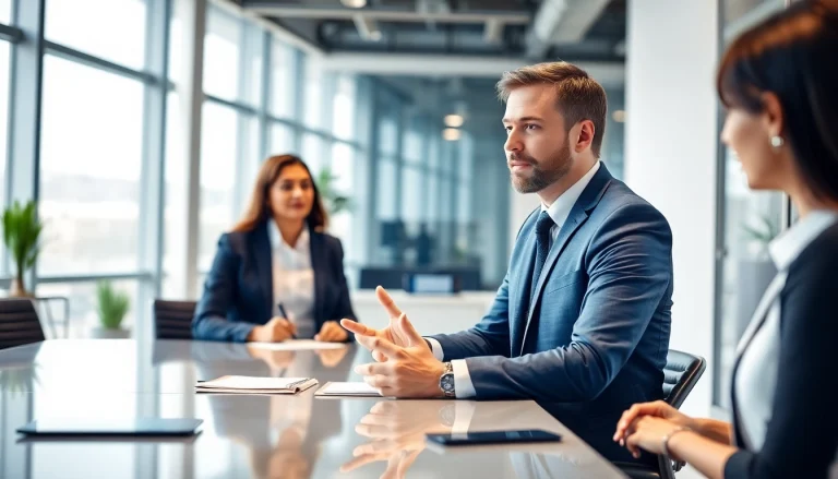 Headhunter Osnabrück berät erfolgreich Kandidaten in einem modernen Büro.