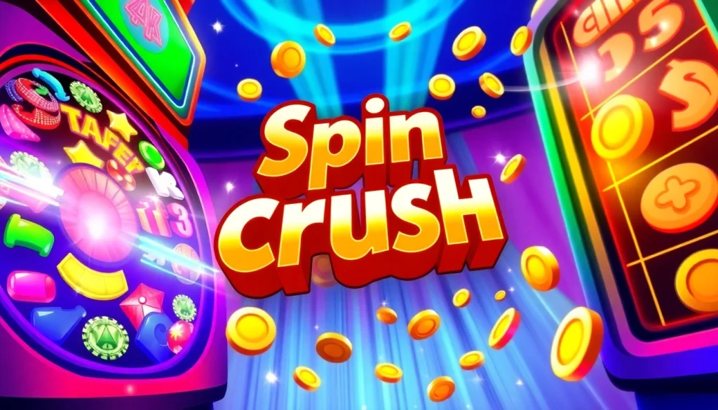 Spin crush slot machine game featuring vibrant reels and exciting animations.