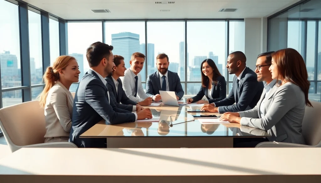 Engage with insightful business discussions at https://inbusinessphx.com in a modern office setting.