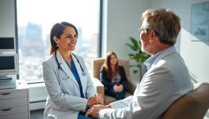 Concierge doctor las vegas consulting with a patient in a bright, welcoming office environment.
