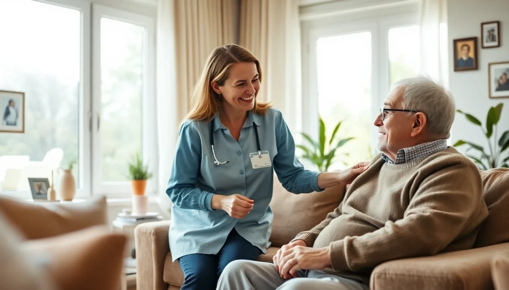 Enhance austin senior home care with caring interactions between a caregiver and senior in a warm, inviting setting.