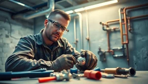 Plumbing expert demonstrating techniques for effective pipe repair.