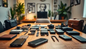 Showcase of all Accessories enhancing a cozy home office environment with stylish gadgets.