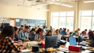 Students at a Trade School Knoxville TN engaging in hands-on learning activities.